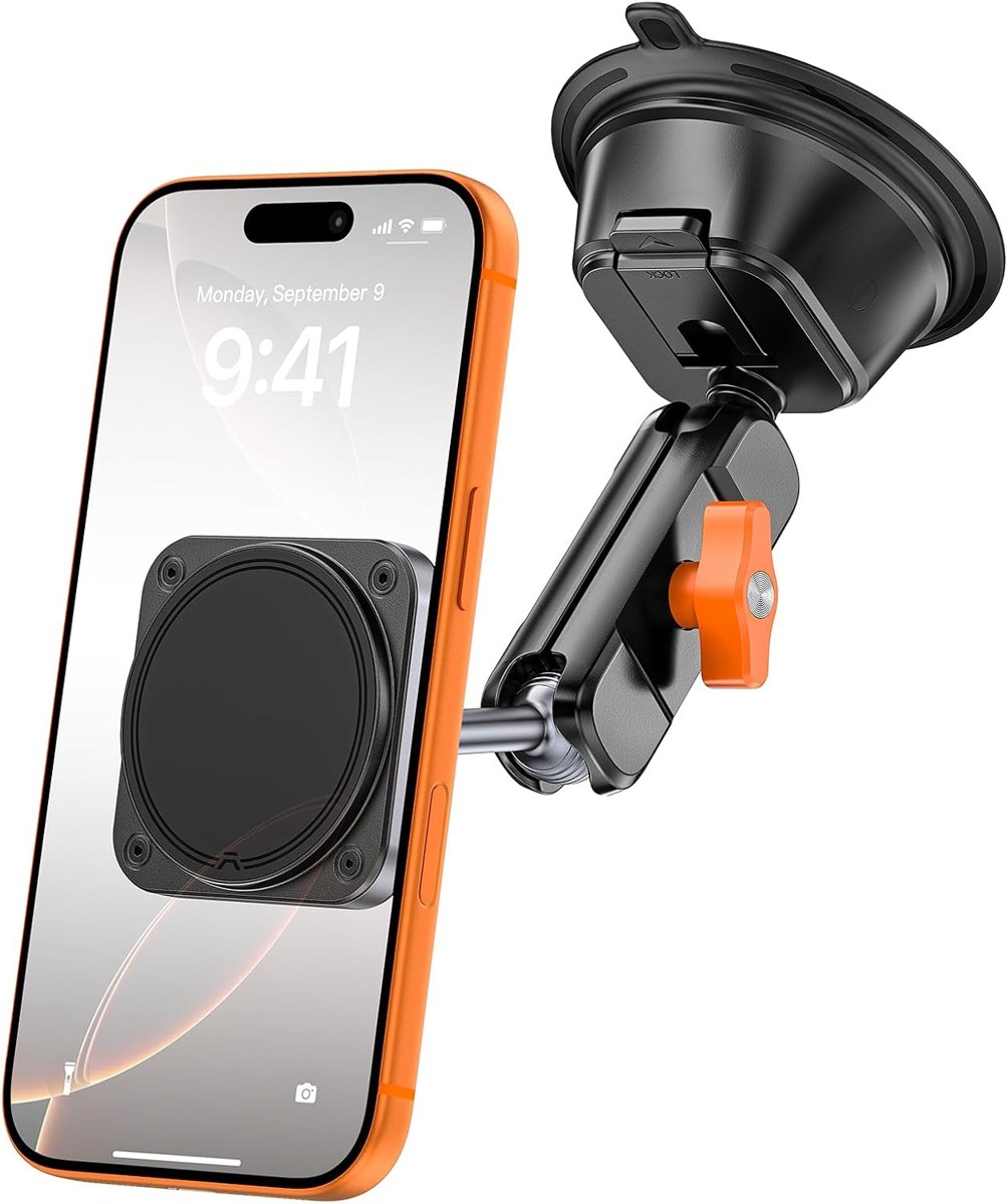 1Zero Long Arm Magnetic Car Mount with 80 lb Vacuum Suction
